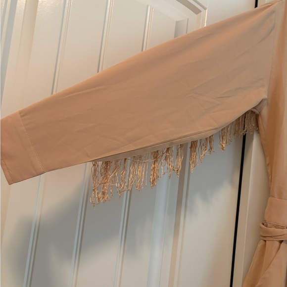 Light Tan Button Front Utility Romper - Picture 5 of 6